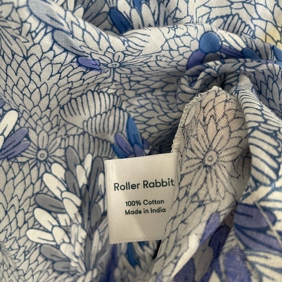 Roller Rabbit Guy Button Down Cotton Printed Shirt XS Blue White - Picture 10 of 11